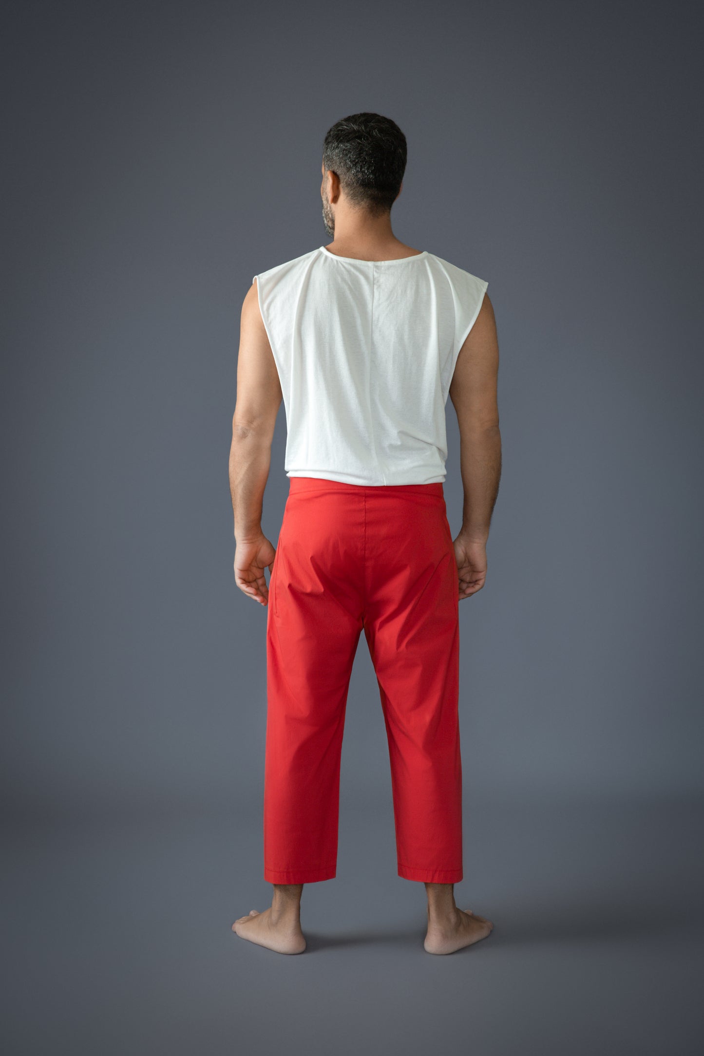 Vivid Red Viscose Pants